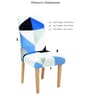 Blue Geometric Polyester 15x19 Inches Stretchable Chair Cover