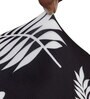 Black Leaf Printed Polyester 15x19 Inch Stretchable Chair Cover