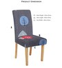 Grey Abstract Polyester 15x19 Inches Stretchable Chair Cover