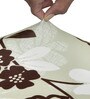 Brown Floral Polyester 15x19 Inches Stretchable Chair Cover