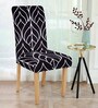 Black Printed Polyester 19x15 Inch Stretchable Chair Cover