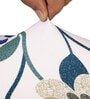 White & Blue Printed Polyester 15x19 Inches Stretchable Chair Cover
