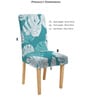 Blue Leaf Printed Polyester 15 x 19 Inches Stretchable Chair Cover