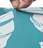 Blue Leaf Printed Polyester 15 x 19 Inches Stretchable Chair Cover