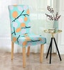 Blue Leaf Floral Polyester 15x19 Inches Stretchable Chair Cover