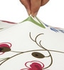 White Florals Polyester 15x19 Inch Stretchable Chair Cover