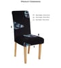 Black Printed Polyester 15x19 Inch Stretchable Chair Cover
