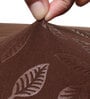 Brown Leaf Printed Polyester 15x19 Inches Stretchable Chair Cover