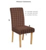Brown Checkered Polyester 15x19 Inches Stretchable Chair Cover