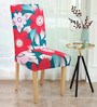 Maroon Floral Polyester 15x19 Inches Stretchable Chair Cover