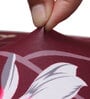 Maroon Florals Polyester 15x19 Inches Stretchable Chair Cover