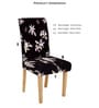 Black Printed Polyester 15 x 19 Inches Stretchable Chair Cover