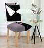 Black Printed Polyester 15x19 Inches Stretchable Chair Cover