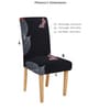 Black Leaf Printed Polyester 15x19 Inches Stretchable Chair Cover