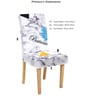 White Abstract Polyester 15 x 19 Inches Stretchable Chair Cover