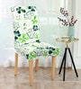 Green Printed Polyester 15x19 Inch Stretchable Chair Cover