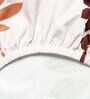 White Floral Polyester 15x19 Inches Stretchable Chair Cover