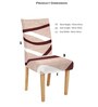 Beige Printed Polyester 15 x 19 Inches Stretchable Chair Covers (Set of 4)