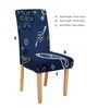 Blue Printed Polyester 15x19 Inch Stretchable Chair Covers (Set of 4)