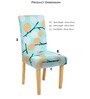 Blue Florals Polyester 15x19 Inches Stretchable Chair Covers (Set of 4)