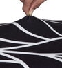 Black Abstract Polyester 15x19 Inches Stretchable Chair Covers (Set of 4)