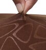 Brown Geometric Polyester 15x19 Inches Stretchable Chair Covers (Set of 4)