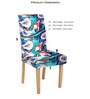 Blue Printed Polyester 15x19 Inches Stretchable Chair Covers (Pack of 4)