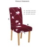 Maroon Florals Polyester 15x19 Inches Stretchable Chair Covers (Set of 4)