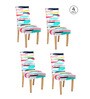 Multicolor Printed Polyester 15 x 19 Inches Stretchable Chair Covers (Set of 4)