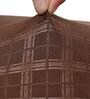 Brown Checkered Polyester 15x19 Inches Stretchable Chair Covers (Set of 4)