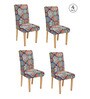 Multicolor Printed Polyester 15x19 Inches Stretchable Chair Covers (Set of 4)