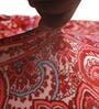 Red Printed Polyester 15x19 Inches Stretchable Chair Covers (Set of 4)