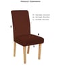 Brown Printed Polyester 15x19 Inches Stretchable Chair Covers (Pack of 4)