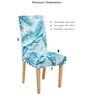 Blue Geometric Polyester 15x19 Inch Stretchable Chair Covers (Set of 6)