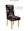 Black Traditional Polyester 15x19 Inches Stretchable Chair Covers (Set of 6)