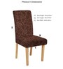 Brown Geometric Polyester 15x19 Inches Stretchable Chair Covers (Set of 6)