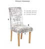White Abstract Polyester 15x19 Inch Stretchable Chair Covers (Set of 6)