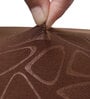 Brown Geometric Polyester 15x19 Inches Stretchable Chair Covers (Set of 6)