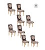 Black Traditional Polyester 15x19 Inches Stretchable Chair Covers (Pack of 8)