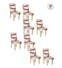 Beige Abstract Polyester 15 x 19 Inches Stretchable Chair Covers (Set of 8)