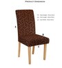 Brown Geometric Polyester 15x19 Inches Stretchable Chair Covers (Pack of 8)