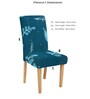 Blue Floral Polyester 15x19 Inch Stretchable Chair Covers (Set of 8)