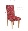 Red Printed Polyester 15x19 Inch Stretchable Chair Covers (Set of 8)