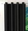 Black Solid Polyester 5 Ft Semisheer Eyelet Window Curtains (Set of 2)