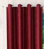 Maroon Solid Polyester 9 Ft Semisheer Eyelet Door Curtains (Set of 2)
