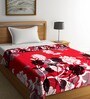 Red Polyester 210 GSM Single Bed Ac Room Blanket