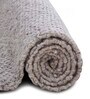 Polyester Solid Machine Made Carpet, 4 X 6 Feet, Light Grey
