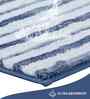 Ashley Blue Polyester Striped 60x40 cm Bath Mat