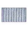 Ashley Blue Polyester Striped 60x40 cm Bath Mat