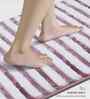 Purple Polyester Striped 60x40 cm Bath Mat